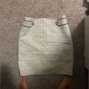 Elegant Cream Skirt with Black Accents